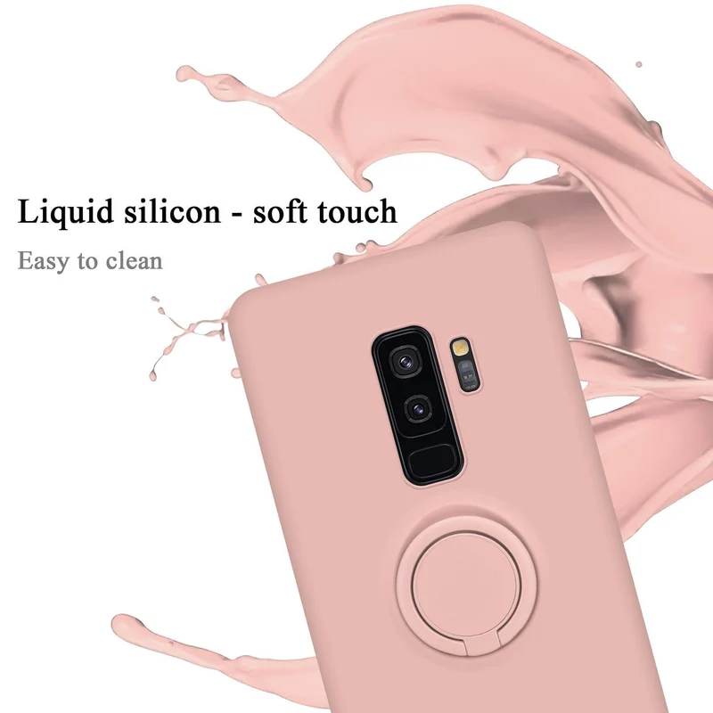 Cadorabo Hülle kompatibel mit Samsung Galaxy S9 PLUS Schutzhülle aus flexiblem TPU Silikon mit Ring