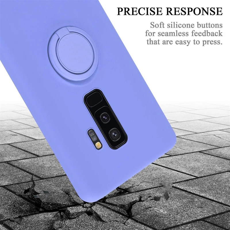 Cadorabo Hülle kompatibel mit Samsung Galaxy S9 PLUS Schutzhülle aus flexiblem TPU Silikon mit Ring