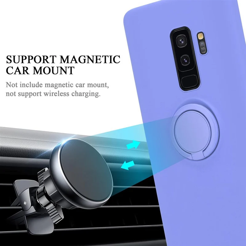 Cadorabo Hülle kompatibel mit Samsung Galaxy S9 PLUS Schutzhülle aus flexiblem TPU Silikon mit Ring
