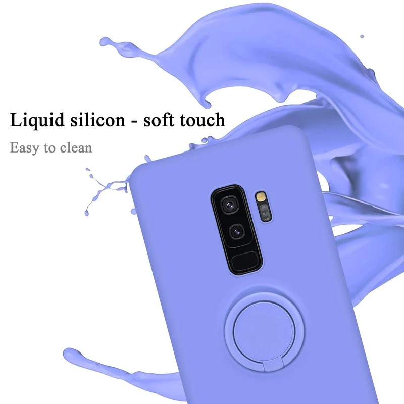 Cadorabo Hülle kompatibel mit Samsung Galaxy S9 PLUS Schutzhülle aus flexiblem TPU Silikon mit Ring