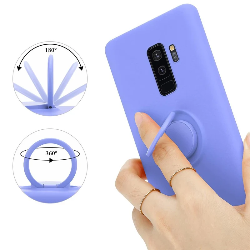 Cadorabo Hülle kompatibel mit Samsung Galaxy S9 PLUS Schutzhülle aus flexiblem TPU Silikon mit Ring