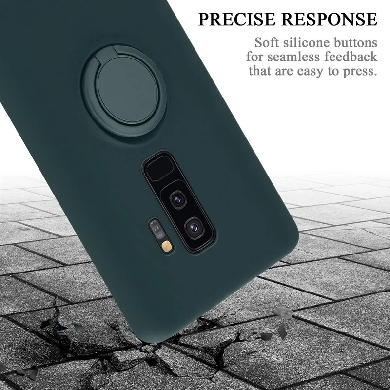 Cadorabo Hülle kompatibel mit Samsung Galaxy S9 PLUS Schutzhülle aus flexiblem TPU Silikon mit Ring