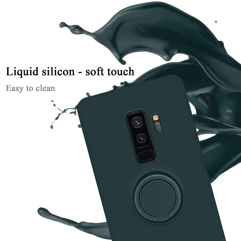 Cadorabo Hülle kompatibel mit Samsung Galaxy S9 PLUS Schutzhülle aus flexiblem TPU Silikon mit Ring