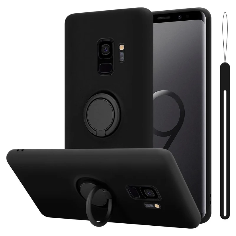 Cadorabo Hülle kompatibel mit Samsung Galaxy S9 Schutzhülle aus flexiblem TPU Silikon mit Ring