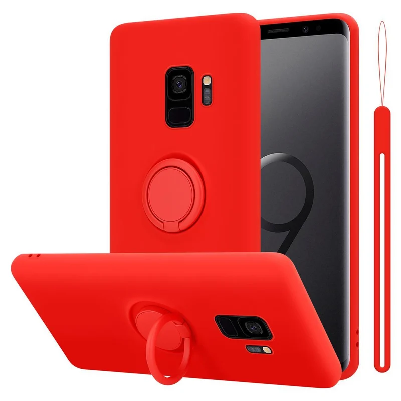 Cadorabo Hülle kompatibel mit Samsung Galaxy S9 Schutzhülle aus flexiblem TPU Silikon mit Ring