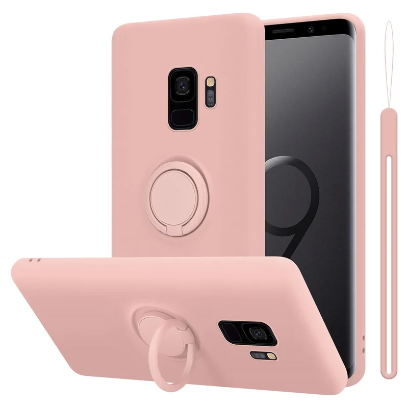 Cadorabo Hülle kompatibel mit Samsung Galaxy S9 Schutzhülle aus flexiblem TPU Silikon mit Ring