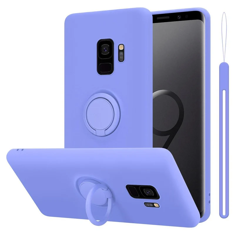 Cadorabo Hülle kompatibel mit Samsung Galaxy S9 Schutzhülle aus flexiblem TPU Silikon mit Ring