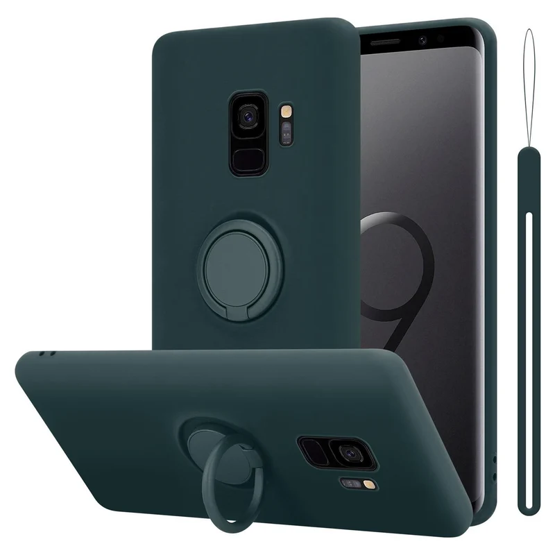 Cadorabo Hülle kompatibel mit Samsung Galaxy S9 Schutzhülle aus flexiblem TPU Silikon mit Ring