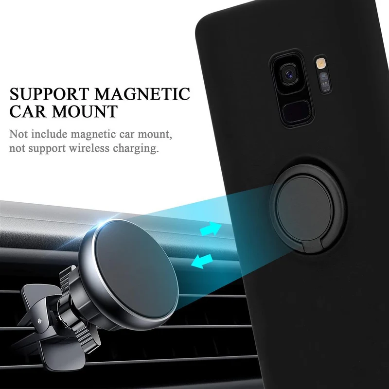 Cadorabo Hülle kompatibel mit Samsung Galaxy S9 Schutzhülle aus flexiblem TPU Silikon mit Ring