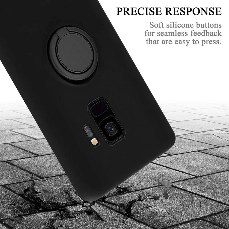Cadorabo Hülle kompatibel mit Samsung Galaxy S9 Schutzhülle aus flexiblem TPU Silikon mit Ring