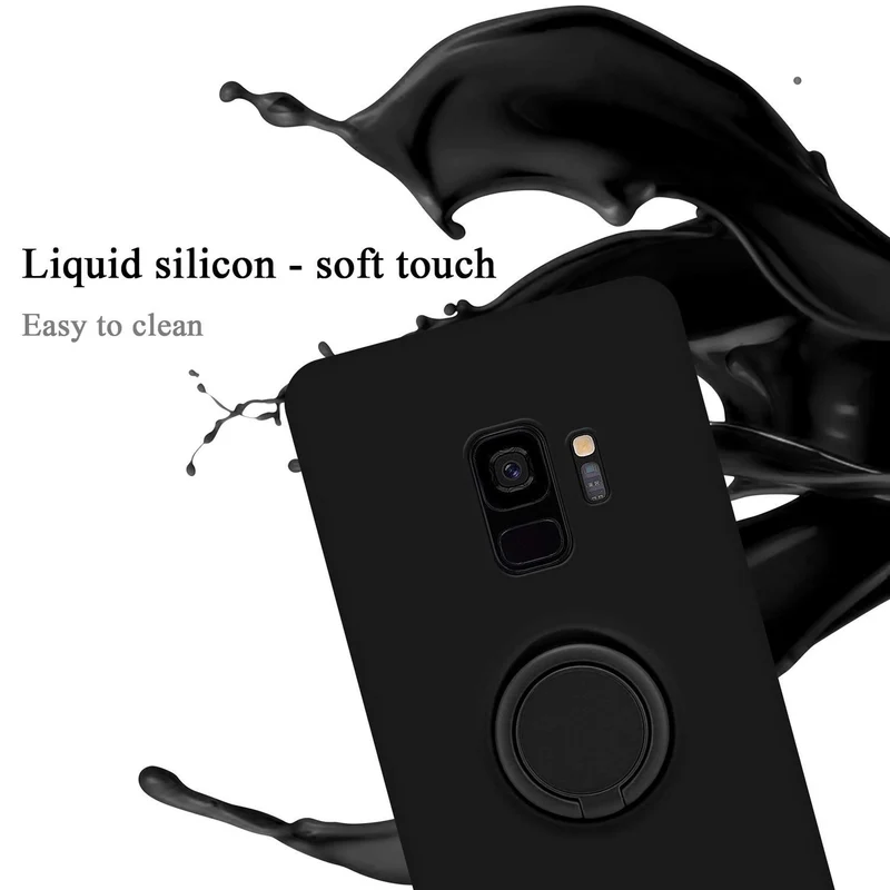 Cadorabo Hülle kompatibel mit Samsung Galaxy S9 Schutzhülle aus flexiblem TPU Silikon mit Ring