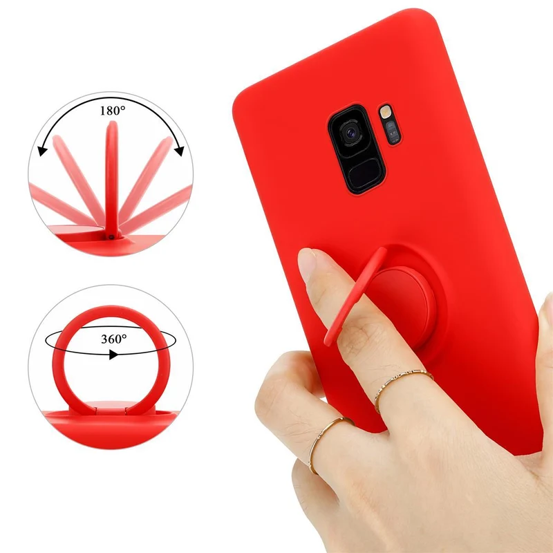 Cadorabo Hülle kompatibel mit Samsung Galaxy S9 Schutzhülle aus flexiblem TPU Silikon mit Ring