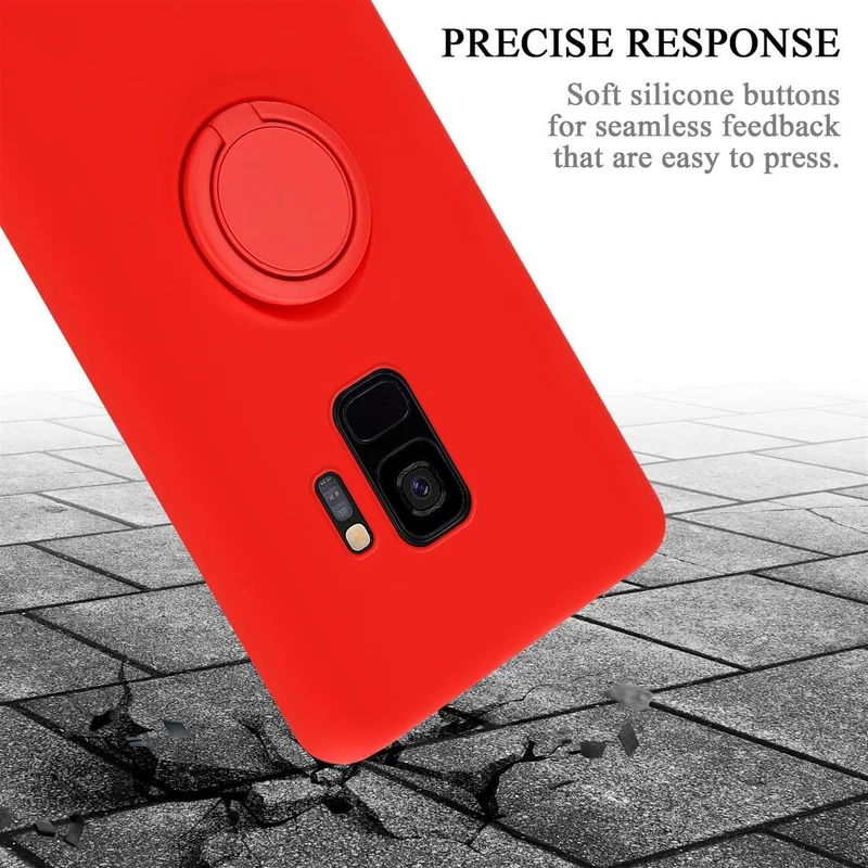 Cadorabo Hülle kompatibel mit Samsung Galaxy S9 Schutzhülle aus flexiblem TPU Silikon mit Ring
