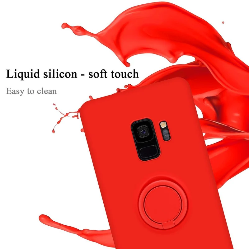 Cadorabo Hülle kompatibel mit Samsung Galaxy S9 Schutzhülle aus flexiblem TPU Silikon mit Ring