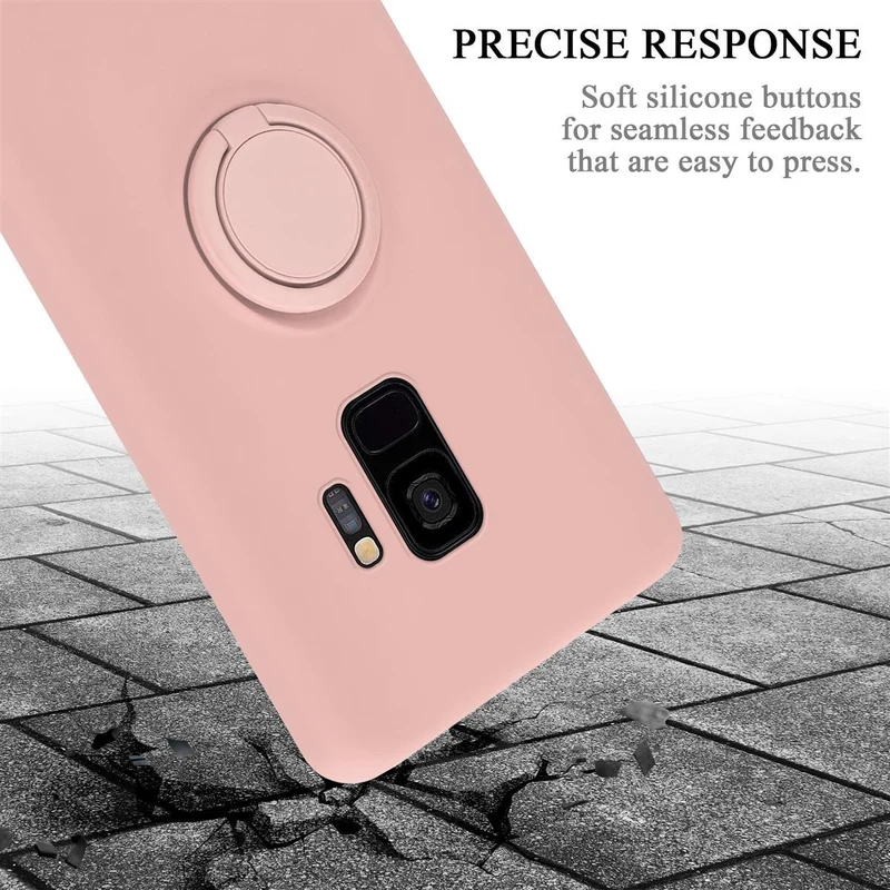Cadorabo Hülle kompatibel mit Samsung Galaxy S9 Schutzhülle aus flexiblem TPU Silikon mit Ring