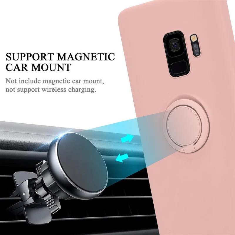 Cadorabo Hülle kompatibel mit Samsung Galaxy S9 Schutzhülle aus flexiblem TPU Silikon mit Ring