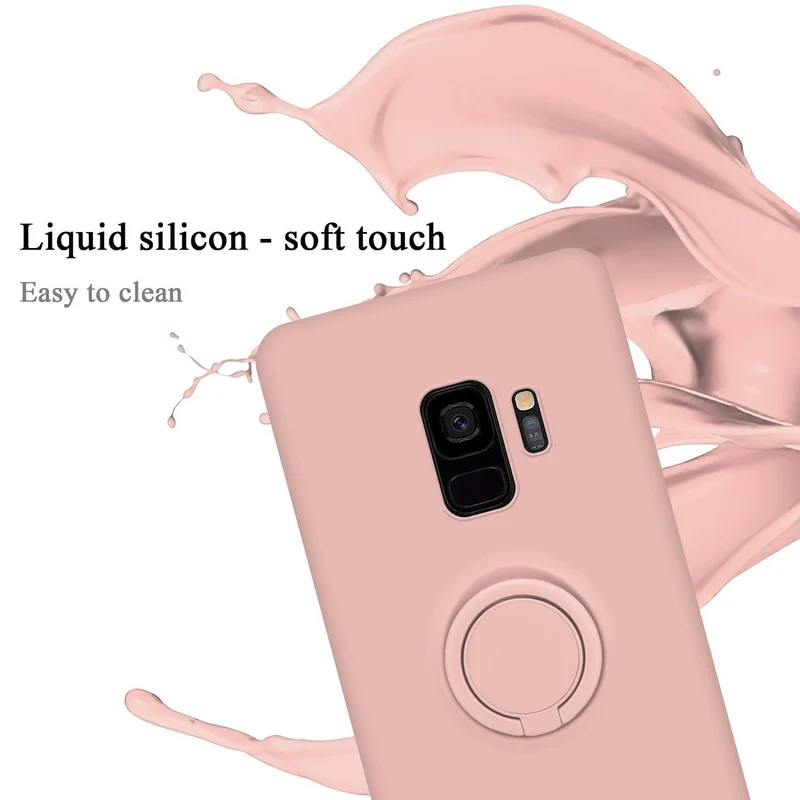 Cadorabo Hülle kompatibel mit Samsung Galaxy S9 Schutzhülle aus flexiblem TPU Silikon mit Ring