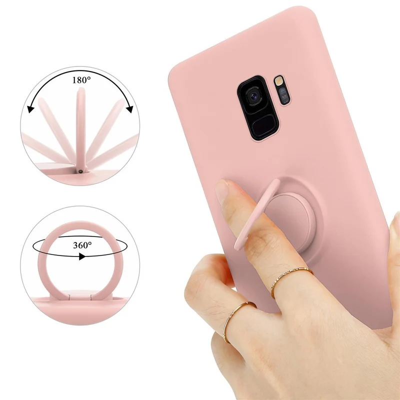 Cadorabo Hülle kompatibel mit Samsung Galaxy S9 Schutzhülle aus flexiblem TPU Silikon mit Ring