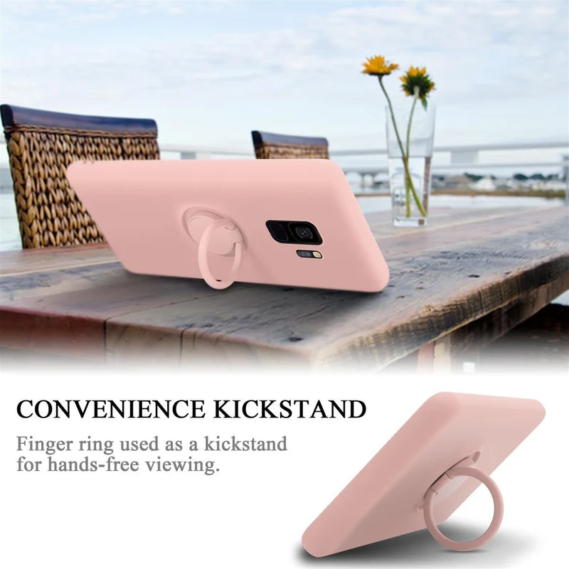 Cadorabo Hülle kompatibel mit Samsung Galaxy S9 Schutzhülle aus flexiblem TPU Silikon mit Ring