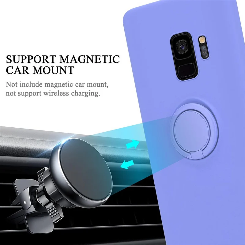 Cadorabo Hülle kompatibel mit Samsung Galaxy S9 Schutzhülle aus flexiblem TPU Silikon mit Ring
