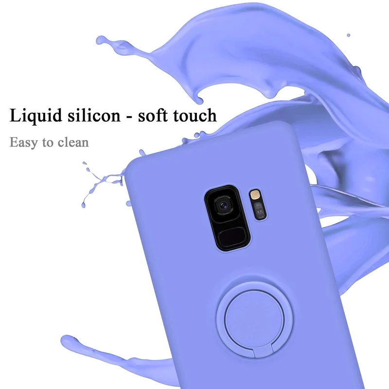 Cadorabo Hülle kompatibel mit Samsung Galaxy S9 Schutzhülle aus flexiblem TPU Silikon mit Ring