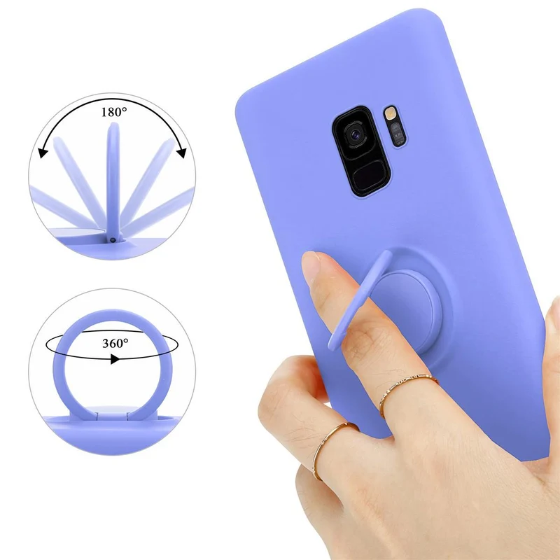 Cadorabo Hülle kompatibel mit Samsung Galaxy S9 Schutzhülle aus flexiblem TPU Silikon mit Ring