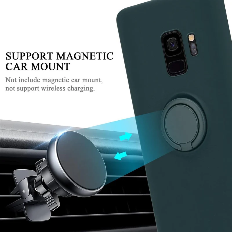 Cadorabo Hülle kompatibel mit Samsung Galaxy S9 Schutzhülle aus flexiblem TPU Silikon mit Ring
