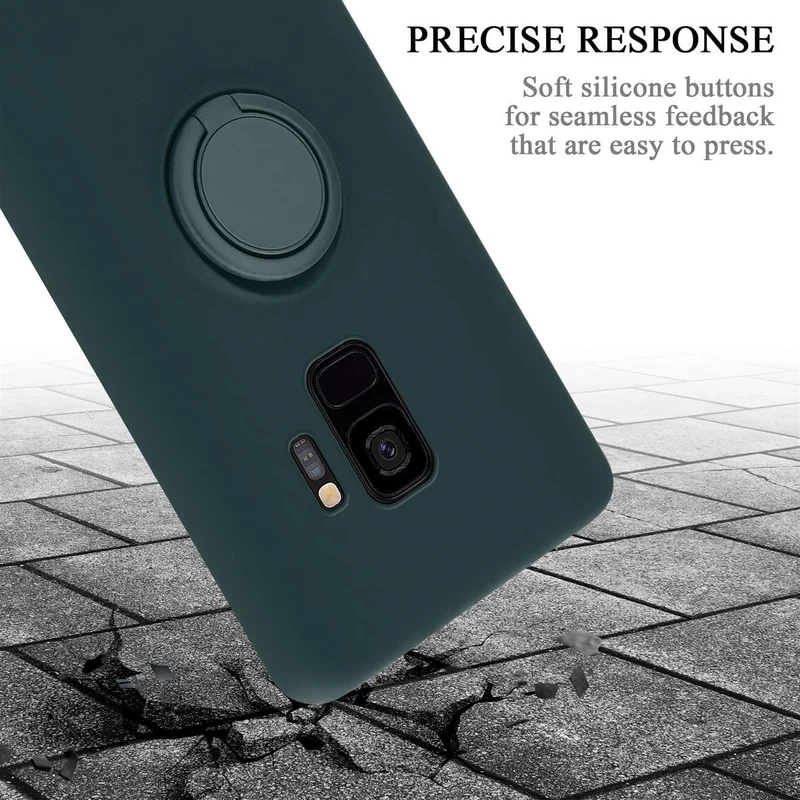 Cadorabo Hülle kompatibel mit Samsung Galaxy S9 Schutzhülle aus flexiblem TPU Silikon mit Ring