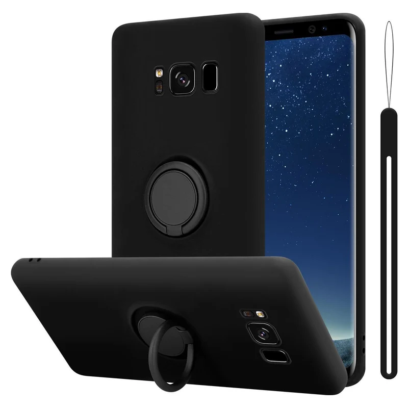 Cadorabo Hülle kompatibel mit Samsung Galaxy S8 PLUS Schutzhülle aus flexiblem TPU Silikon mit Ring