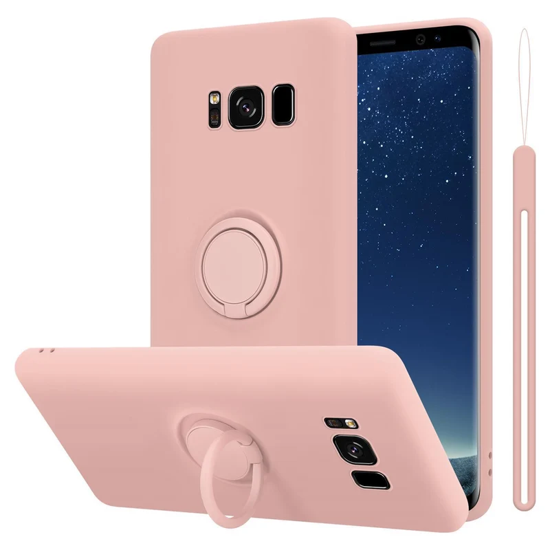 Cadorabo Hülle kompatibel mit Samsung Galaxy S8 PLUS Schutzhülle aus flexiblem TPU Silikon mit Ring