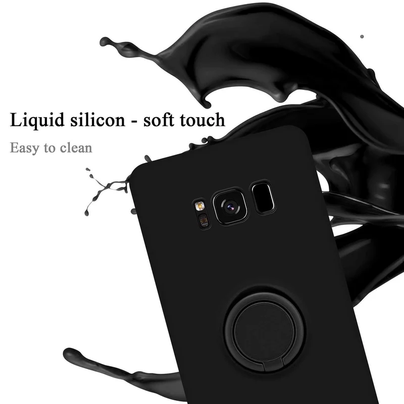 Cadorabo Hülle kompatibel mit Samsung Galaxy S8 PLUS Schutzhülle aus flexiblem TPU Silikon mit Ring