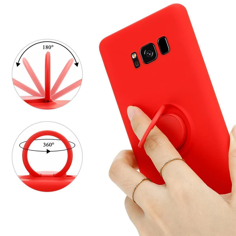 Cadorabo Hülle kompatibel mit Samsung Galaxy S8 PLUS Schutzhülle aus flexiblem TPU Silikon mit Ring