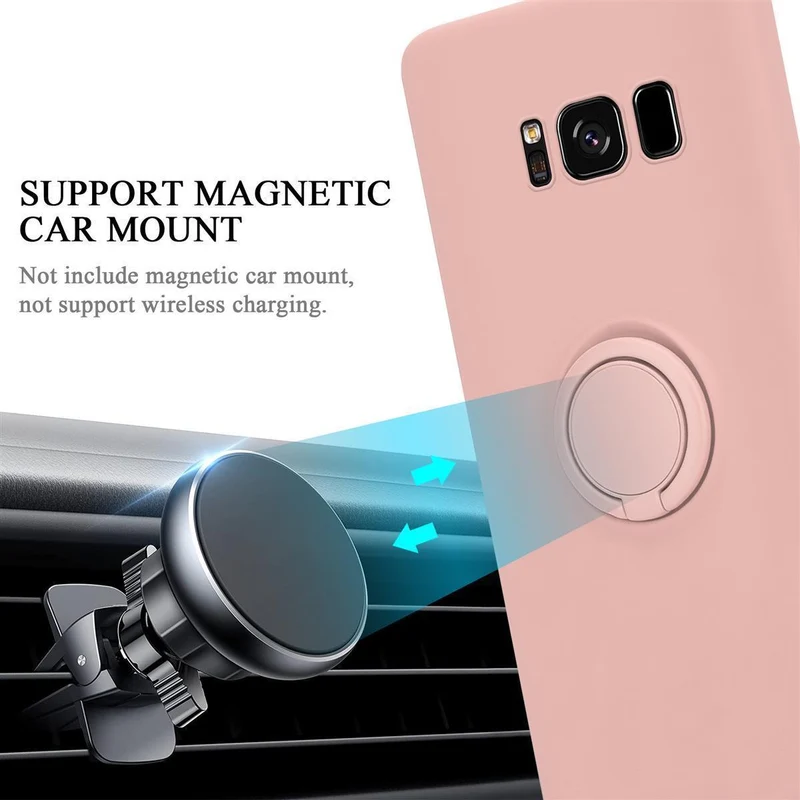 Cadorabo Hülle kompatibel mit Samsung Galaxy S8 PLUS Schutzhülle aus flexiblem TPU Silikon mit Ring