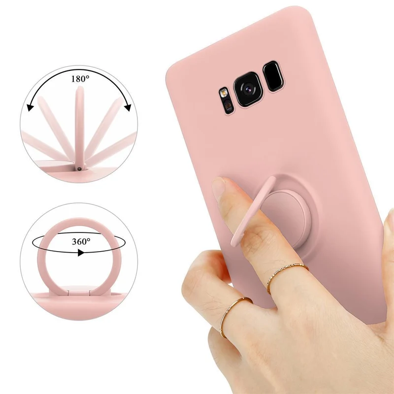 Cadorabo Hülle kompatibel mit Samsung Galaxy S8 PLUS Schutzhülle aus flexiblem TPU Silikon mit Ring