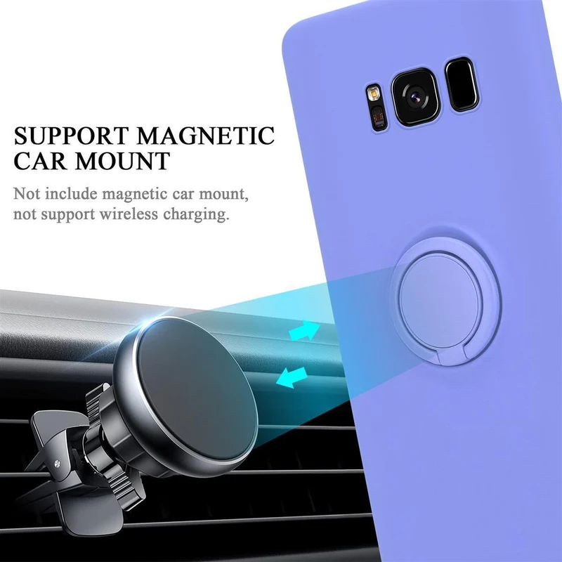 Cadorabo Hülle kompatibel mit Samsung Galaxy S8 PLUS Schutzhülle aus flexiblem TPU Silikon mit Ring