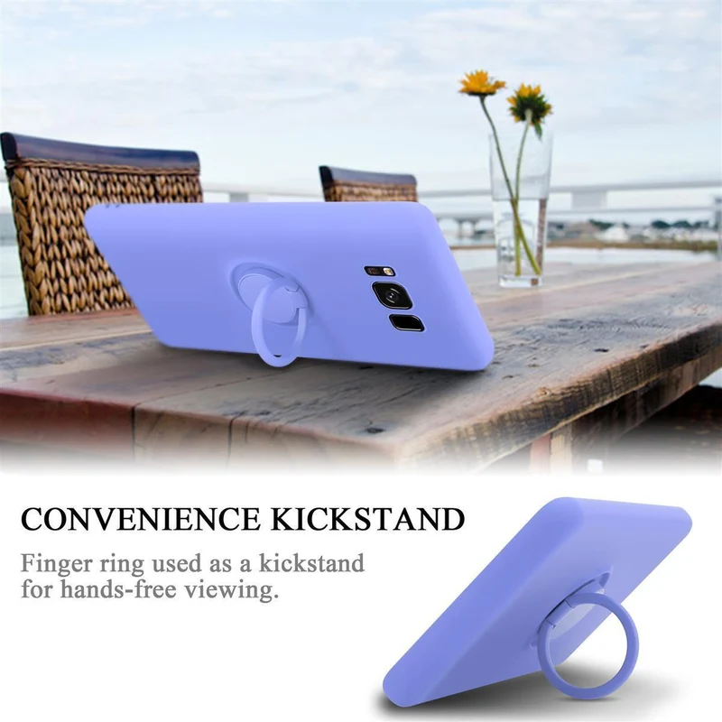 Cadorabo Hülle kompatibel mit Samsung Galaxy S8 PLUS Schutzhülle aus flexiblem TPU Silikon mit Ring
