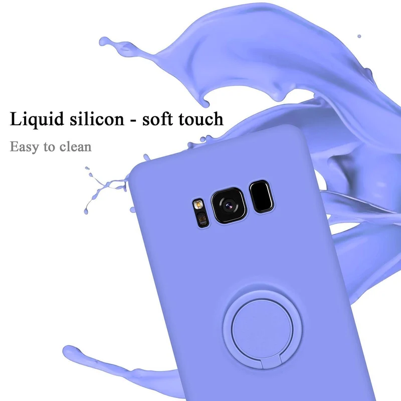 Cadorabo Hülle kompatibel mit Samsung Galaxy S8 PLUS Schutzhülle aus flexiblem TPU Silikon mit Ring