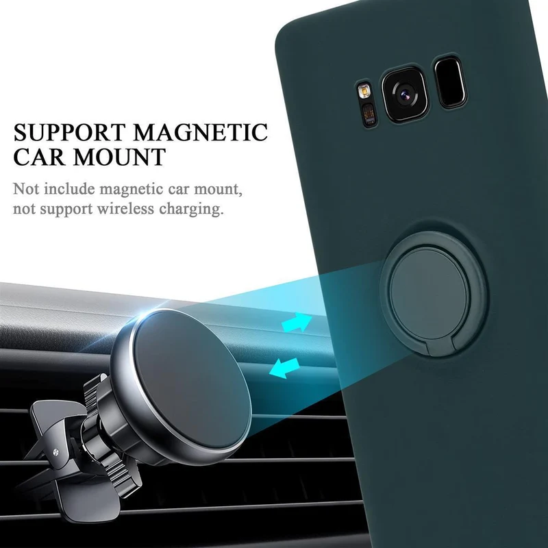 Cadorabo Hülle kompatibel mit Samsung Galaxy S8 PLUS Schutzhülle aus flexiblem TPU Silikon mit Ring