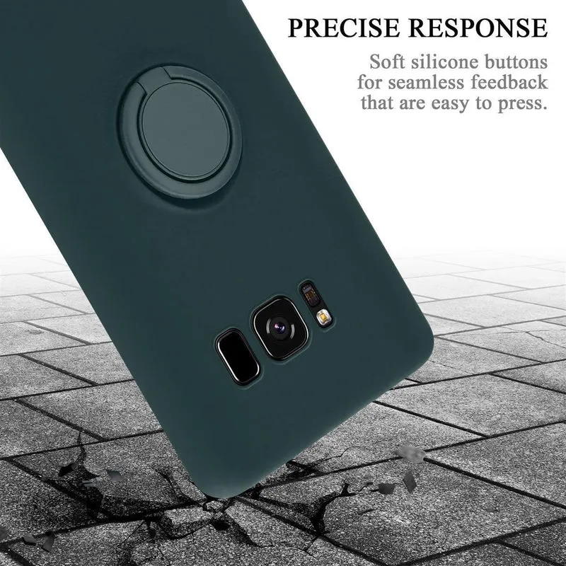 Cadorabo Hülle kompatibel mit Samsung Galaxy S8 PLUS Schutzhülle aus flexiblem TPU Silikon mit Ring