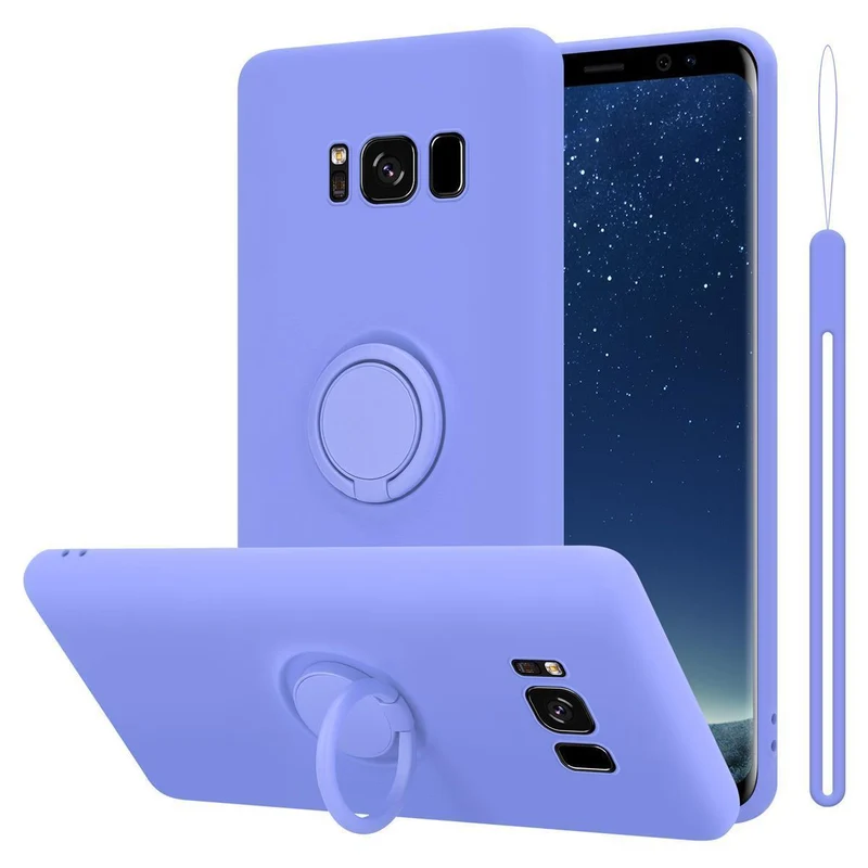 Cadorabo Hülle kompatibel mit Samsung Galaxy S8 Schutzhülle aus flexiblem TPU Silikon mit Ring