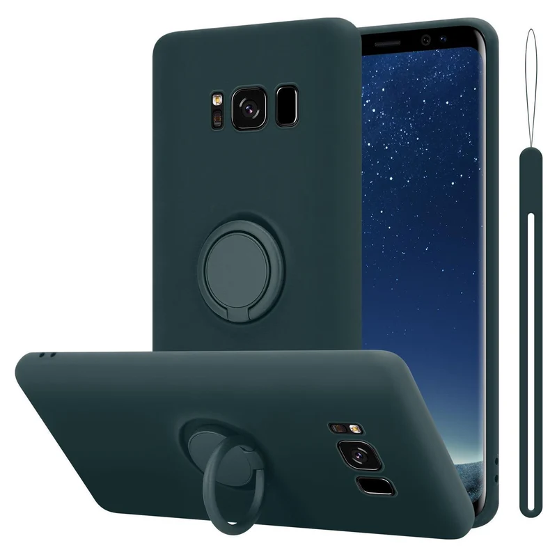Cadorabo Hülle kompatibel mit Samsung Galaxy S8 Schutzhülle aus flexiblem TPU Silikon mit Ring