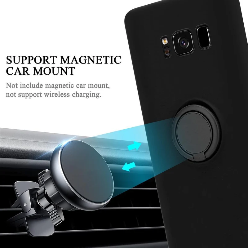Cadorabo Hülle kompatibel mit Samsung Galaxy S8 Schutzhülle aus flexiblem TPU Silikon mit Ring