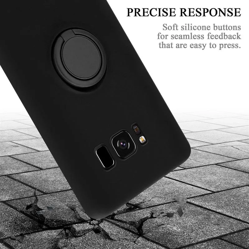 Cadorabo Hülle kompatibel mit Samsung Galaxy S8 Schutzhülle aus flexiblem TPU Silikon mit Ring