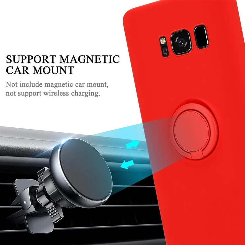 Cadorabo Hülle kompatibel mit Samsung Galaxy S8 Schutzhülle aus flexiblem TPU Silikon mit Ring
