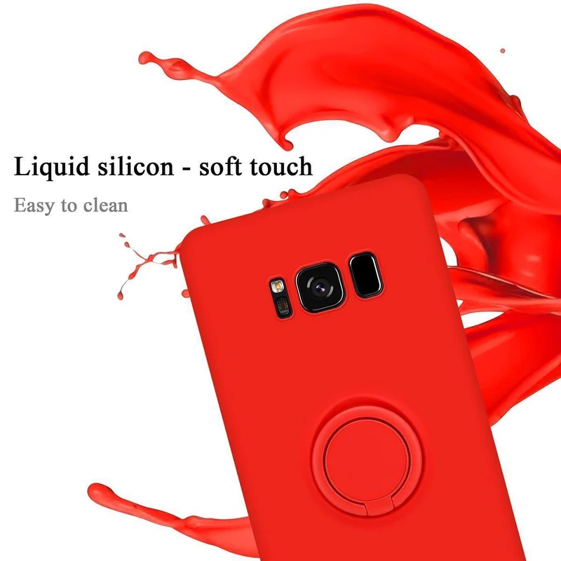 Cadorabo Hülle kompatibel mit Samsung Galaxy S8 Schutzhülle aus flexiblem TPU Silikon mit Ring