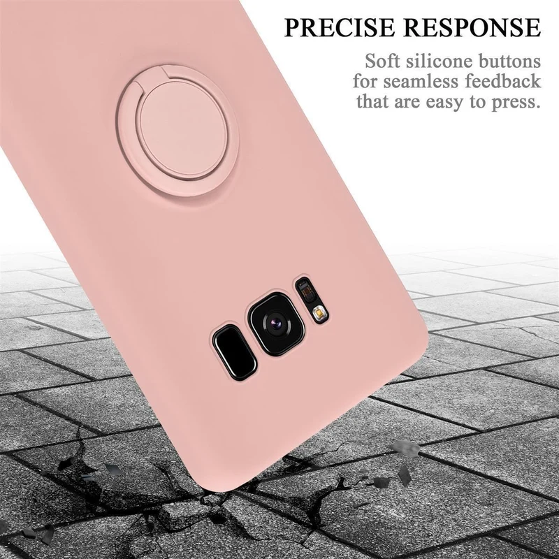 Cadorabo Hülle kompatibel mit Samsung Galaxy S8 Schutzhülle aus flexiblem TPU Silikon mit Ring