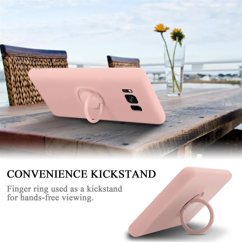Cadorabo Hülle kompatibel mit Samsung Galaxy S8 Schutzhülle aus flexiblem TPU Silikon mit Ring