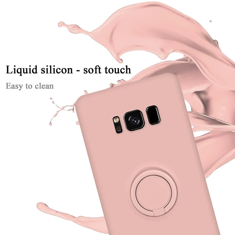Cadorabo Hülle kompatibel mit Samsung Galaxy S8 Schutzhülle aus flexiblem TPU Silikon mit Ring