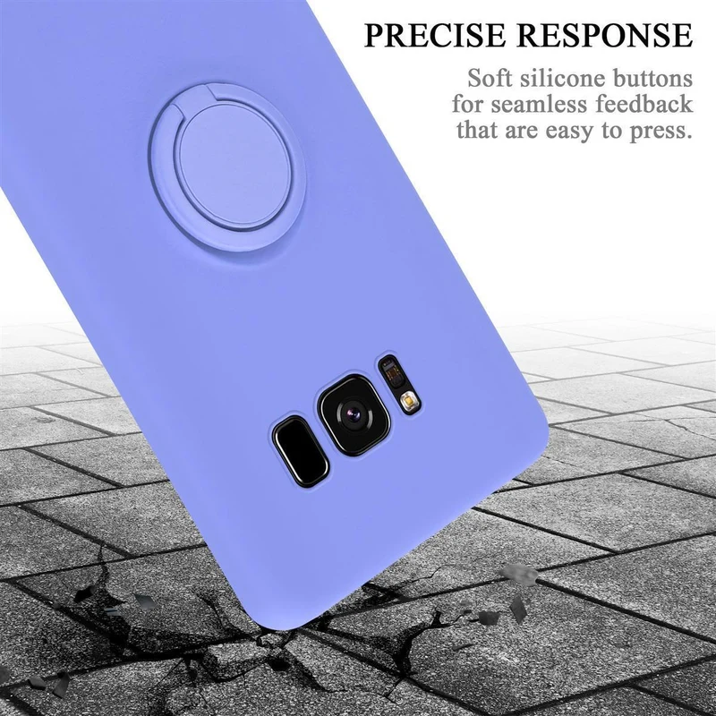 Cadorabo Hülle kompatibel mit Samsung Galaxy S8 Schutzhülle aus flexiblem TPU Silikon mit Ring