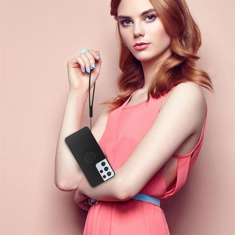 Cadorabo Hülle kompatibel mit Samsung Galaxy S21 ULTRA Schutzhülle aus flexiblem TPU Silikon mit Ring